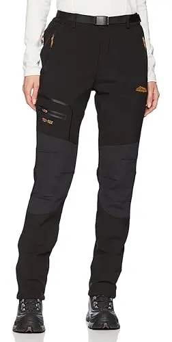 BenBoy women's slim fit cargo snow pants with fleece lining.
