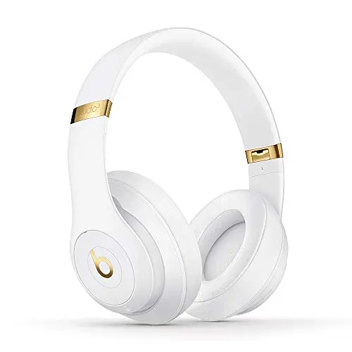 Beats Studio3 wireless over-ear headphones in white with foldable hinges