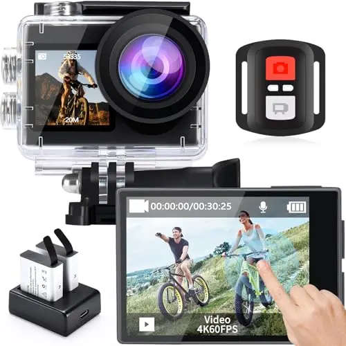 Icefox i8 action camera with waterproof housing and accessory mounts