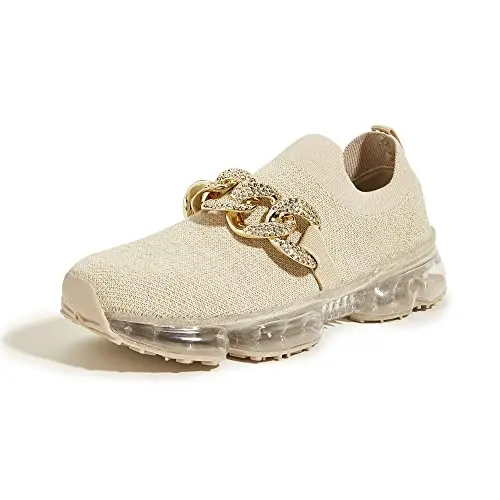 LUCKY STEP Women Air Cushion Fashion Sneakers in apricot