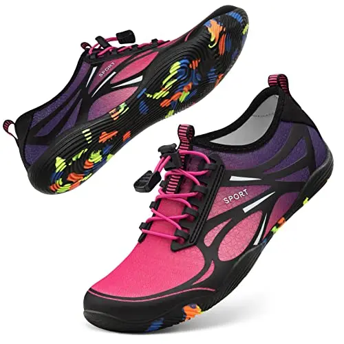 ATHMILE Water Shoes for Women in purple, designed like aqua socks