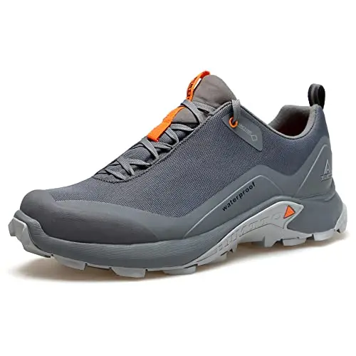HUMTTO men's all-terrain waterproof hiking shoes in grey