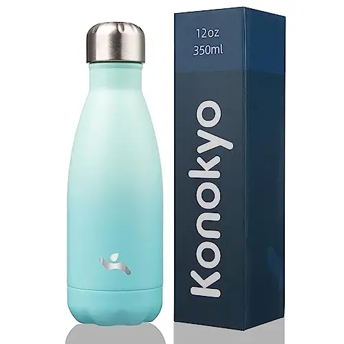 Konokyo 12 oz double wall insulated stainless steel water bottle