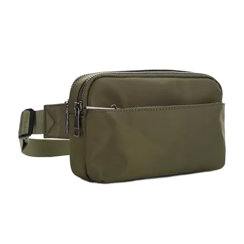 JESSIE & JAMES olive green nylon waist pack or belt bag for concealed carry.