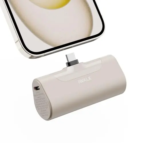 iWALK light brown lipstick-sized portable charger