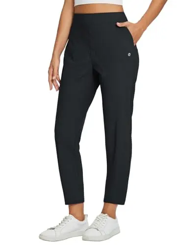 Baleaf Women's petite stretch travel pants for golf and business in black