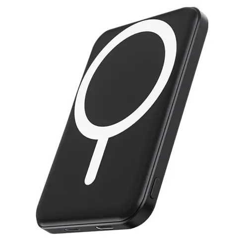 podoru 5000mAh Slim Magnetic Power Bank in black