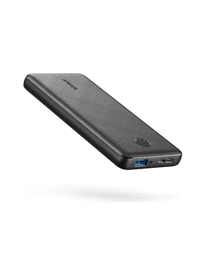 Slim and lightweight Anker PowerCore 10K power bank in black