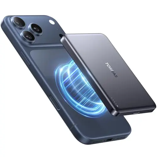 Ultra-thin TORRAS MiniMag power bank in Glacier Gray