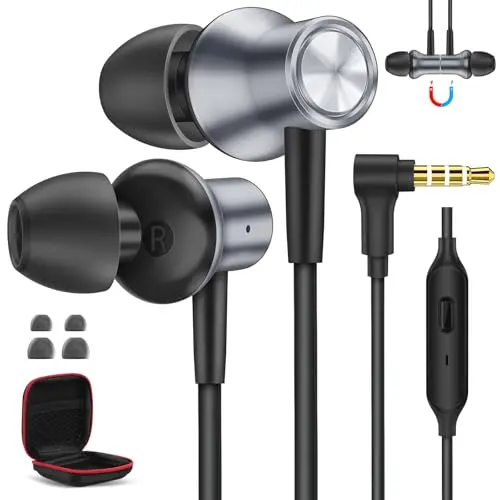 AIAUXAI Wired Earbuds with 3.5mm plug and microphone for Samsung devices