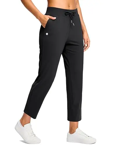 G Gradual Petite Ankle Pants in black, showing a soft, stretchy fabric and a simple two-pocket design.