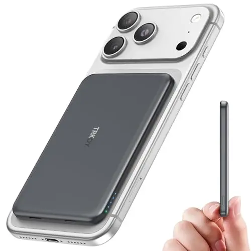 Graphite gray TRKOY slim magnetic power bank