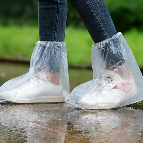 THLVOEK clear thick plastic disposable rain shoe covers