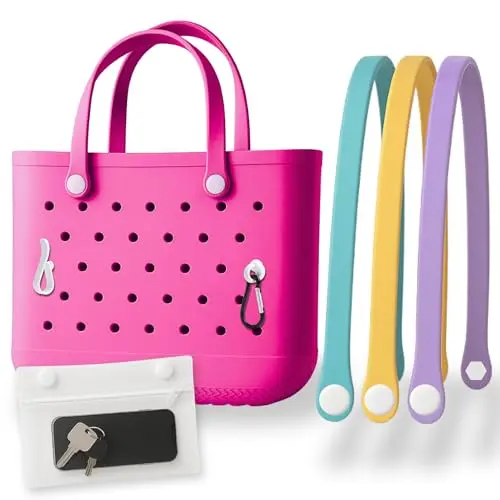 Valenya Co. sleek rubber beach tote bag with interchangeable straps