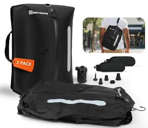 SOTIONAS black waterproof vacuum compression bag with a carrying strap